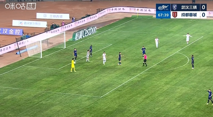 胡荷韬造点韦林顿一蹴而就 蓉城客战一球领先三镇