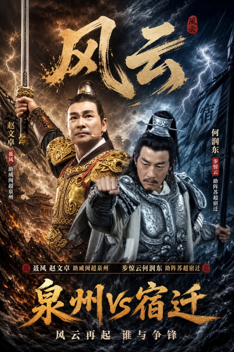 赵文卓扮郑成功助阵闽超，何润东演项羽现身苏超